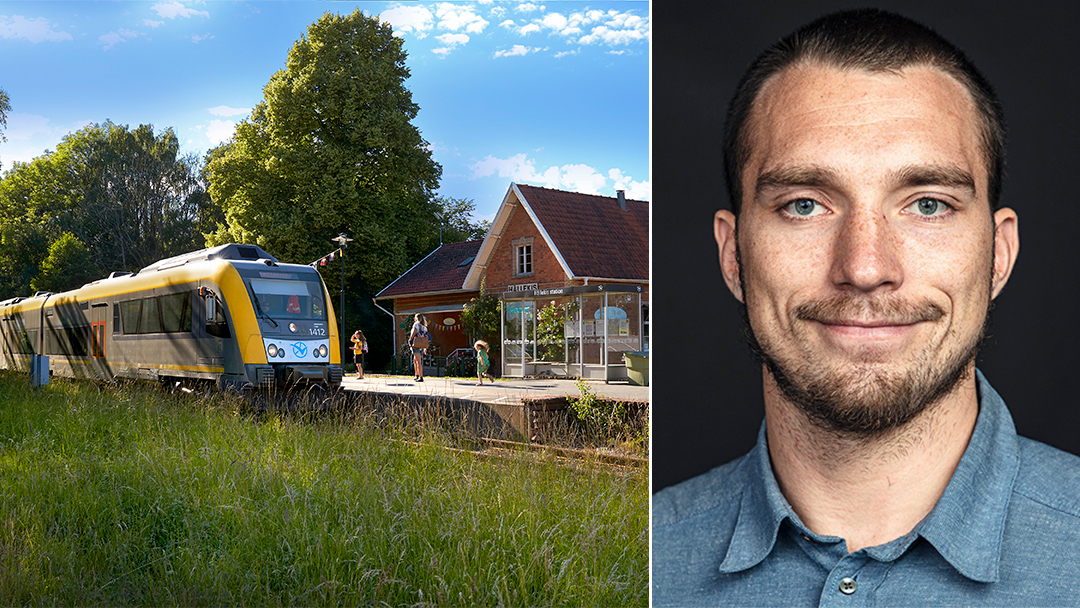 Tåg på Kinnekullebanan och Erik Östling.
