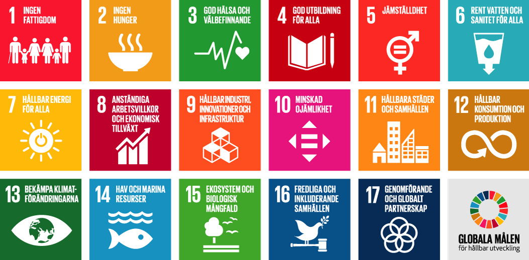 Bild av alla globala målen för hållbar utveckling