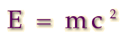 Bild som visar den kända formeln E = mc^2