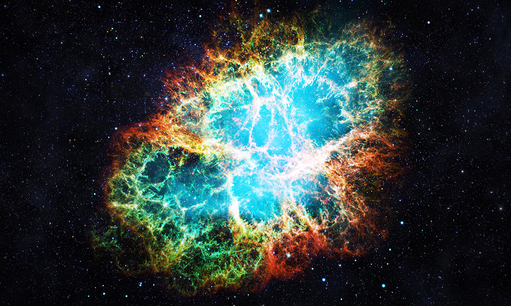 Krabbanebulosan någonstans i rymden.
