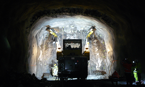 Tunnel under construction.