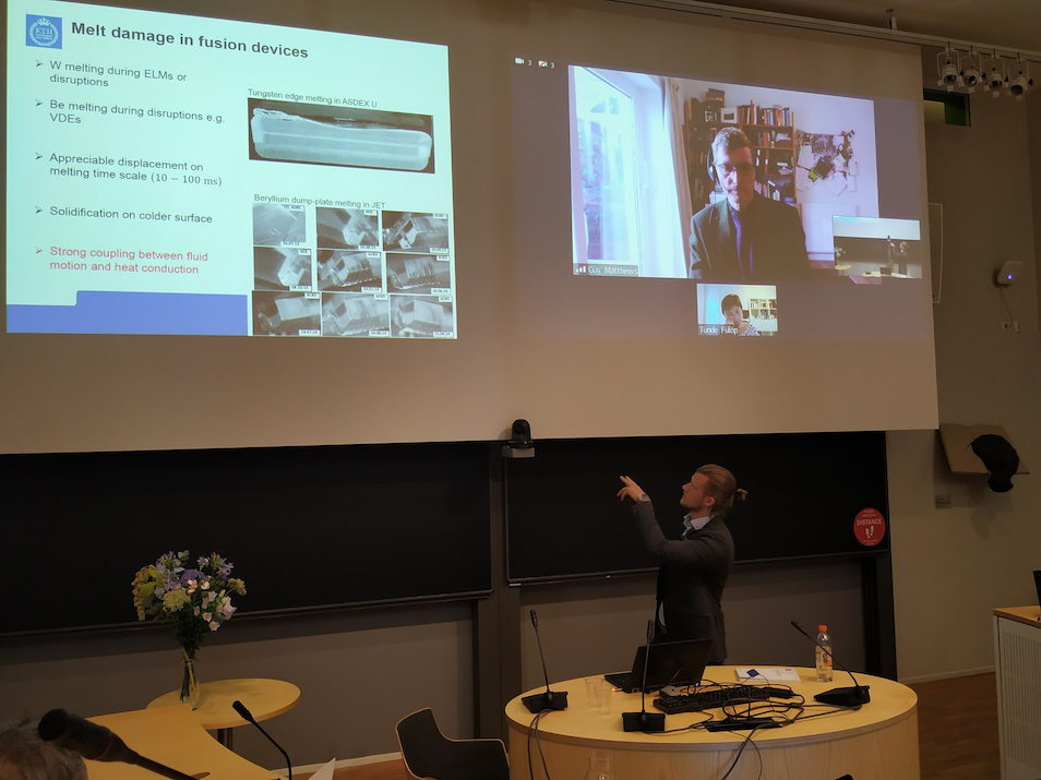 Emil Thorén during his PhD defence