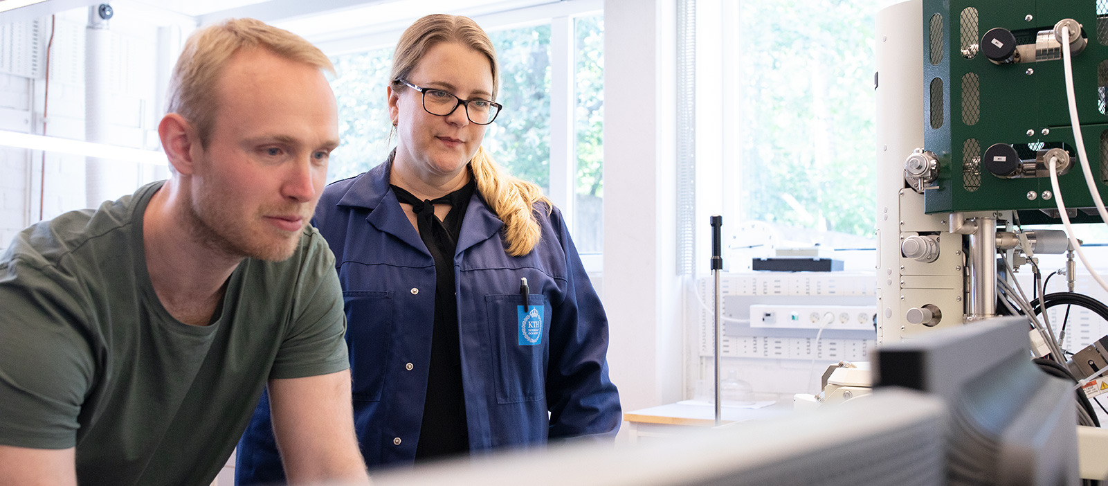 Two researchers in the lab