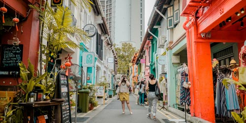 Bild på gatan Haji lane i Singapore