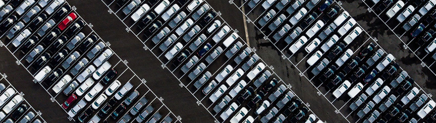 Cars on parkinglot from above