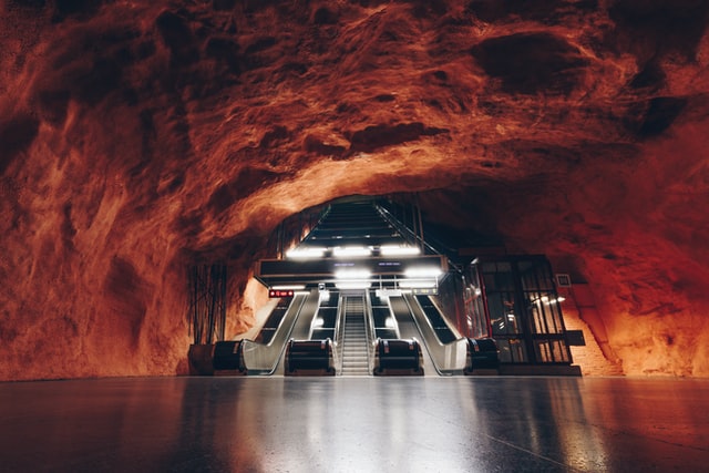 Empty Metro station in Stockholm