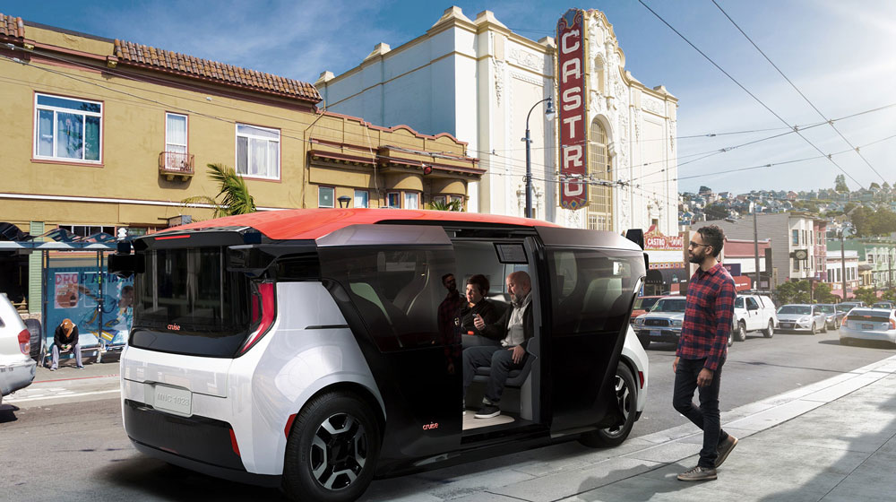 Selfdriving minibus in city