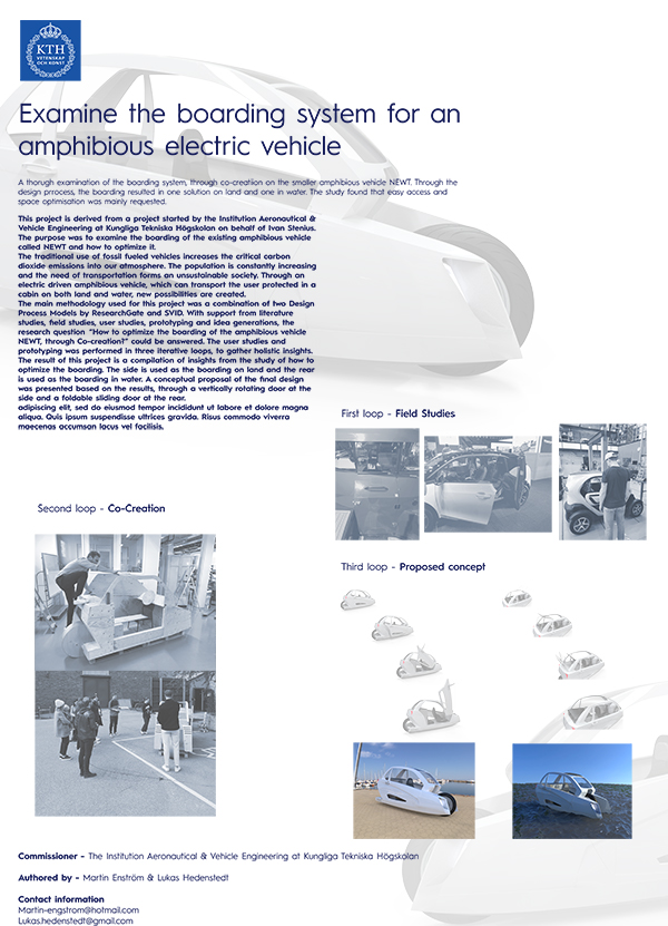 Poster for Examine the Boarding System for an Amphibious Electric Vehicle 