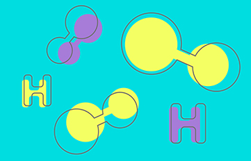 Illustration hydrogen molecule