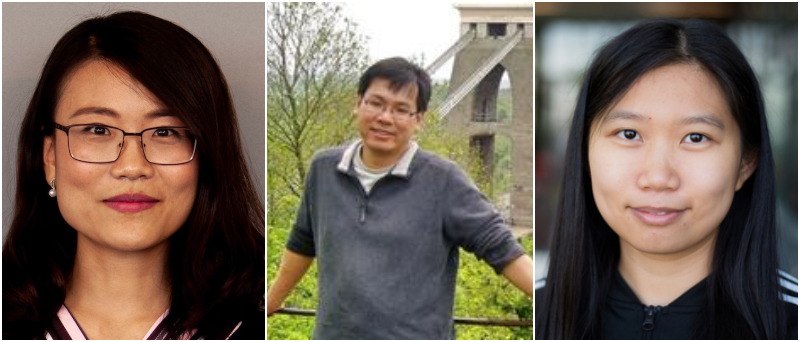 Portraits of Mia, Jia Guo, and Yusak Susilo.