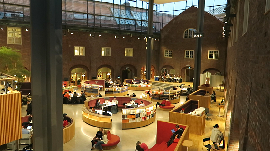 view of the library from balcony