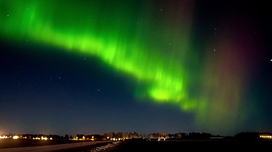 An aurora visible over Uppsala Sweden.