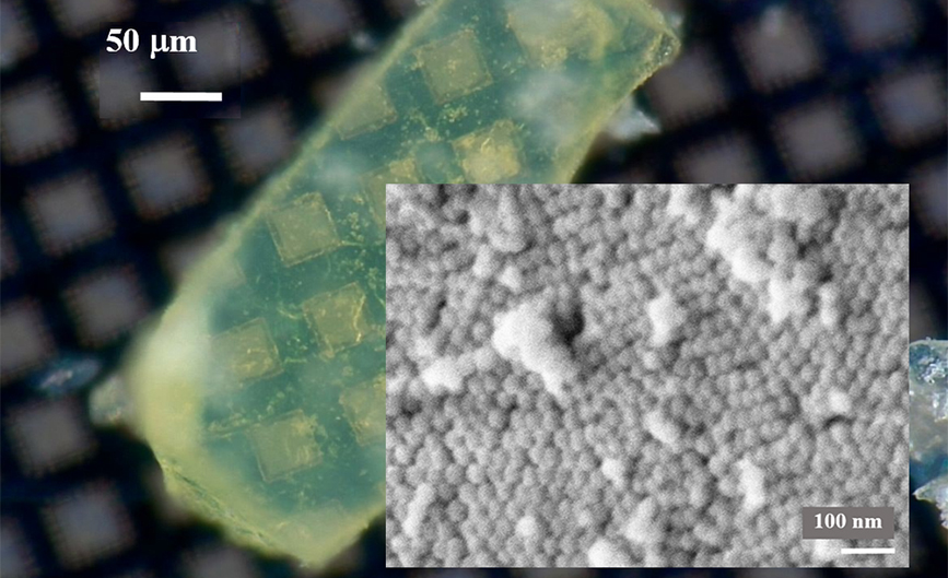 close up image of mesocrystals forming into supracrystal structures