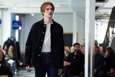 One of the models at the fashion show, Lukas Dahlgren. 