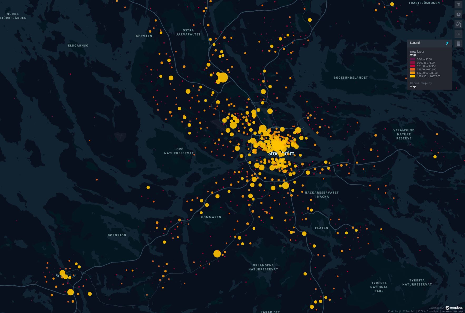 Image of workplace distribution in Stockholm