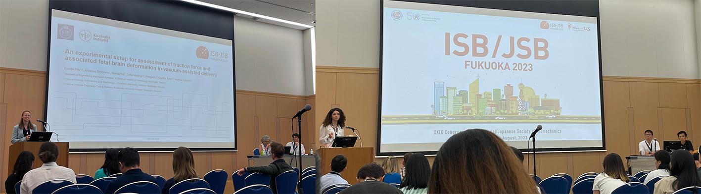 Image of Estelle Pitti and Aurora Rosato when they presented their work on ISB 2023 in Fukuoka.