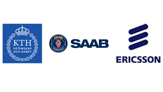 Logotypes from KTH, Saab and Ericsson