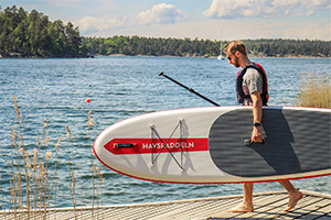 Man with sup board.