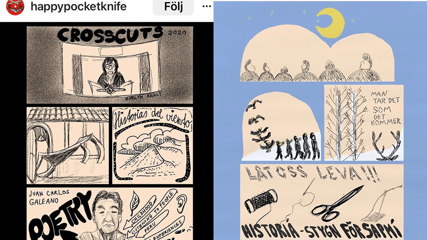 Illustrationer från Jörg Bachmanns Instagramkonto happypocketknife
