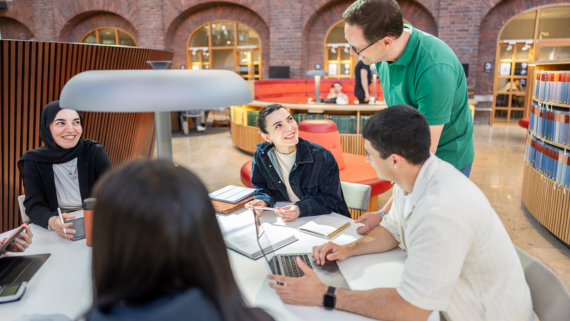 Students in the library
