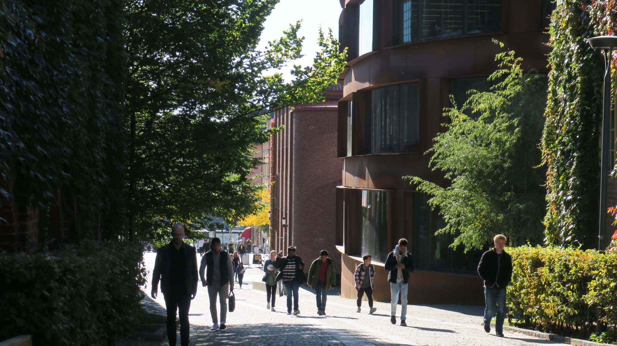 students walking on KTH campus