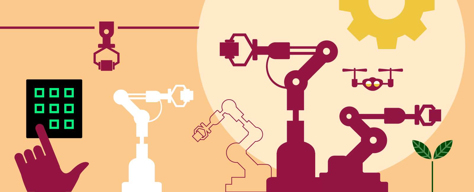 illustration with robots