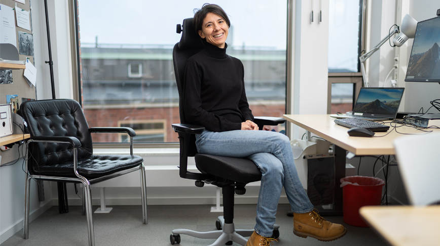 Woman at her office