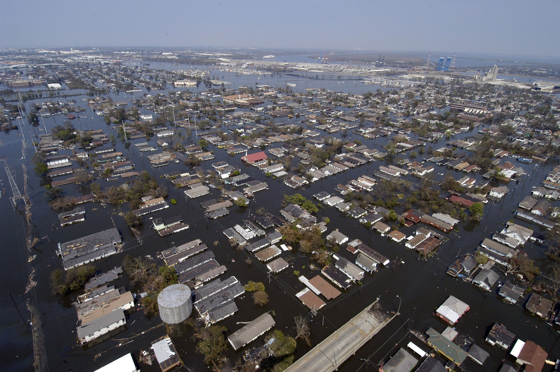 Flood in New Orleans after hurricane Katrina. 