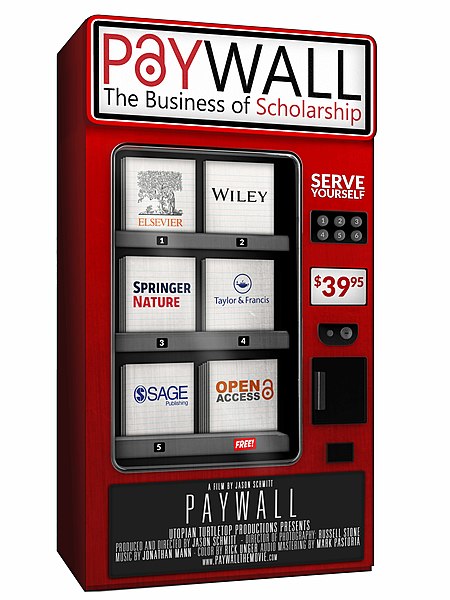A machine demonstrating research being locked in by paywalls. 