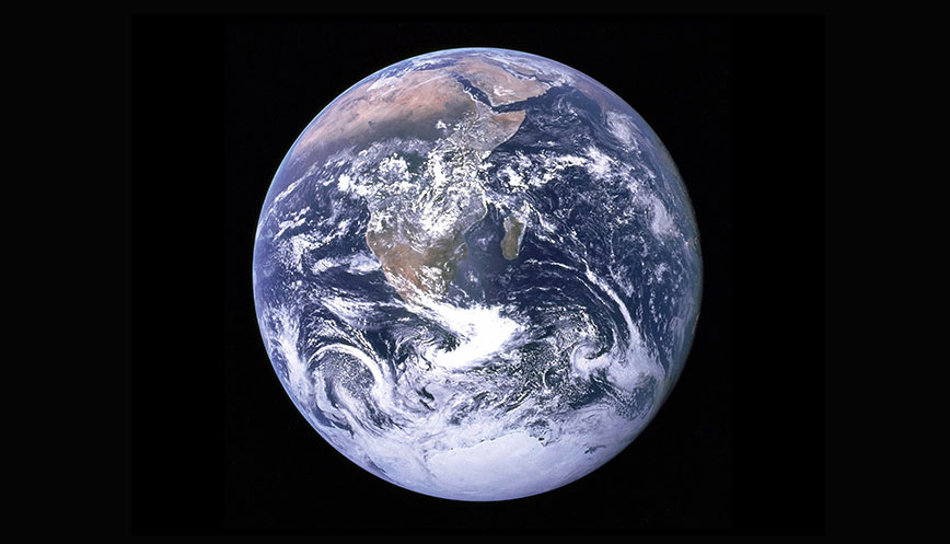 The earth seen from space.