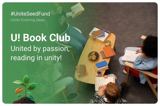 Text: U! Book Club - United by passion, reading in unity