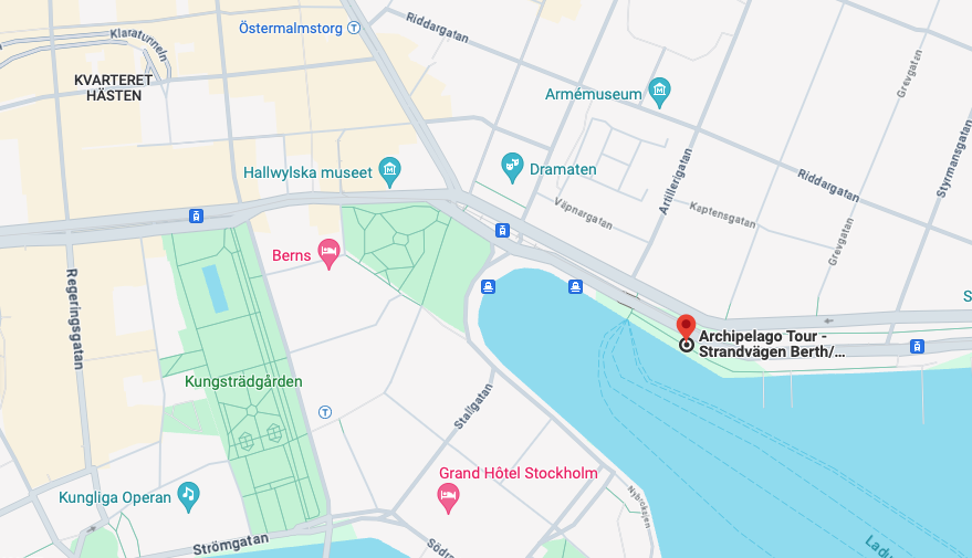 Map of the boat harbour in Stockholm