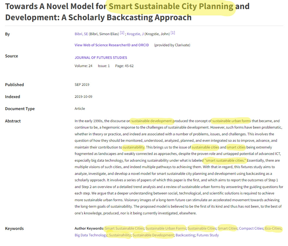 Post from Web of Science. Relevant search terms can be found in abstract and keywords.