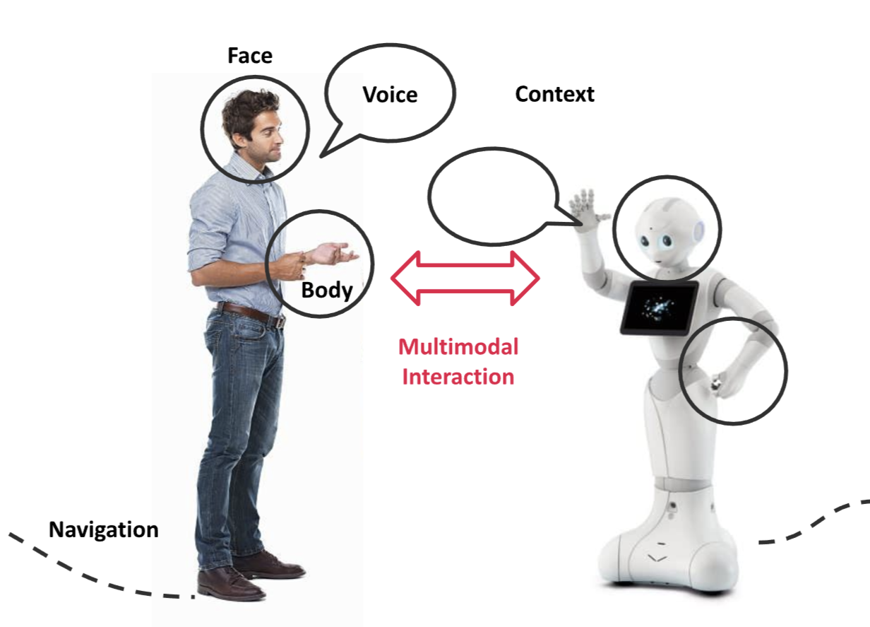 Multimodal interaction between humans and robots