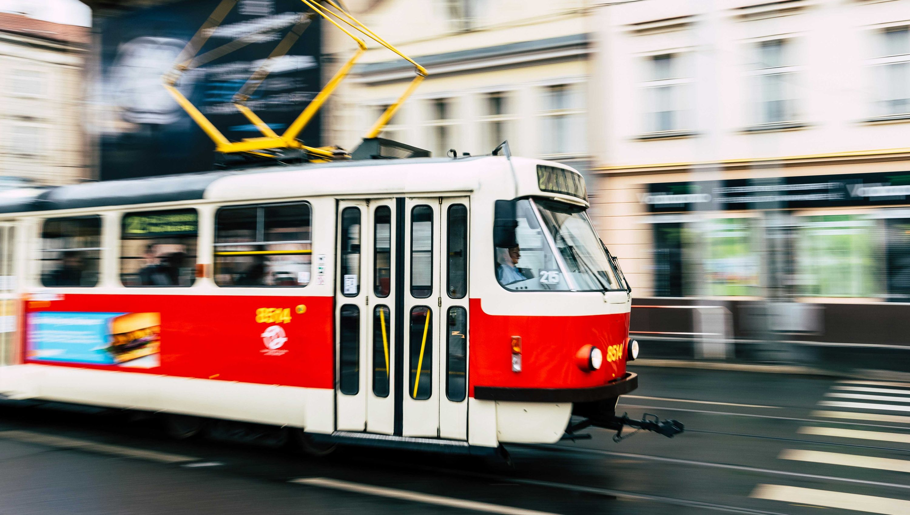 Photo of a tram in a city