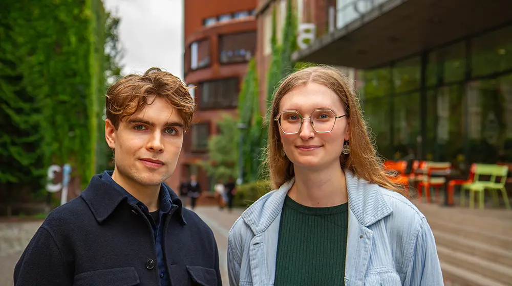 Master's students Axel Segendorf and Astrid Bergman.
