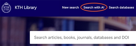 Screenshot of where to find Search with AI in Primo