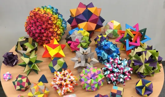 Origami figures. 