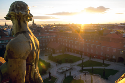 KTH courtyard in the sunset