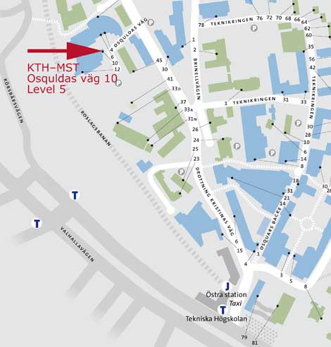 Map of KTH Campus with MST marked