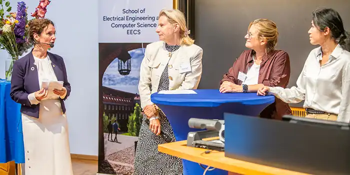 I dagens första panel deltog bland annat Katarina Bjelke, generaldirektör för Vetenskapsrådet, Monic