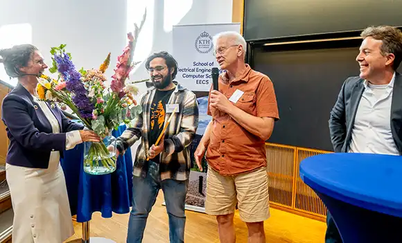 A very happy Parag Khanna received the jury's award for best poster. 