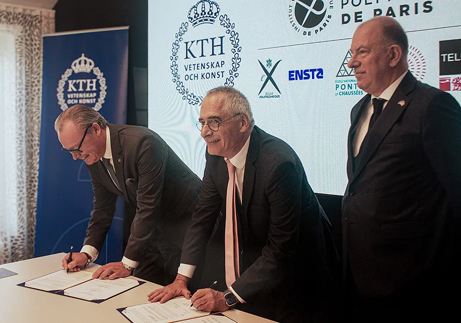 Signing a deal.