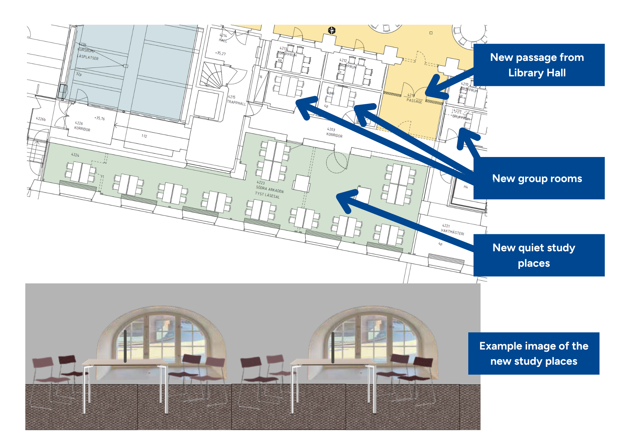 Sketches of South Arcade.
