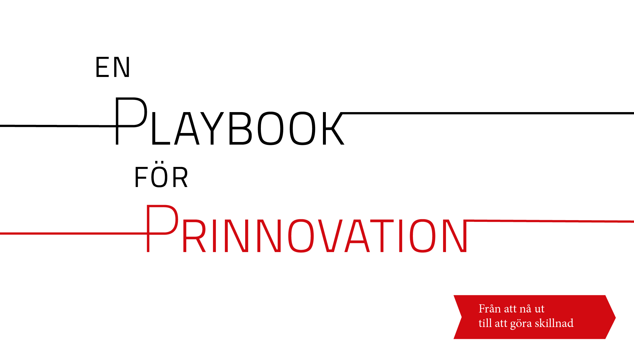 Vit bakgrund med texten En Playbook för Prinnovation