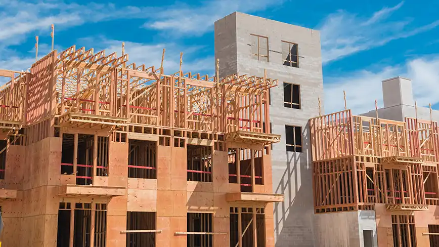 En träkonstruktion. Foto: Mostphotos.