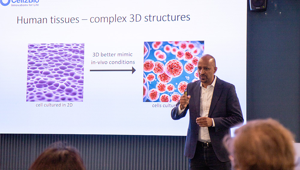 A man holding a presentation