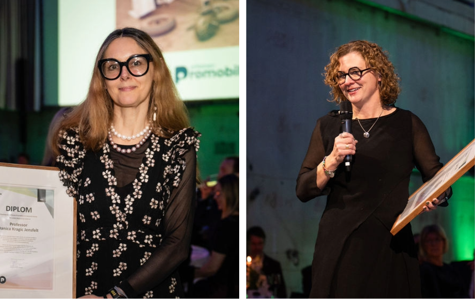 Two women with diploma