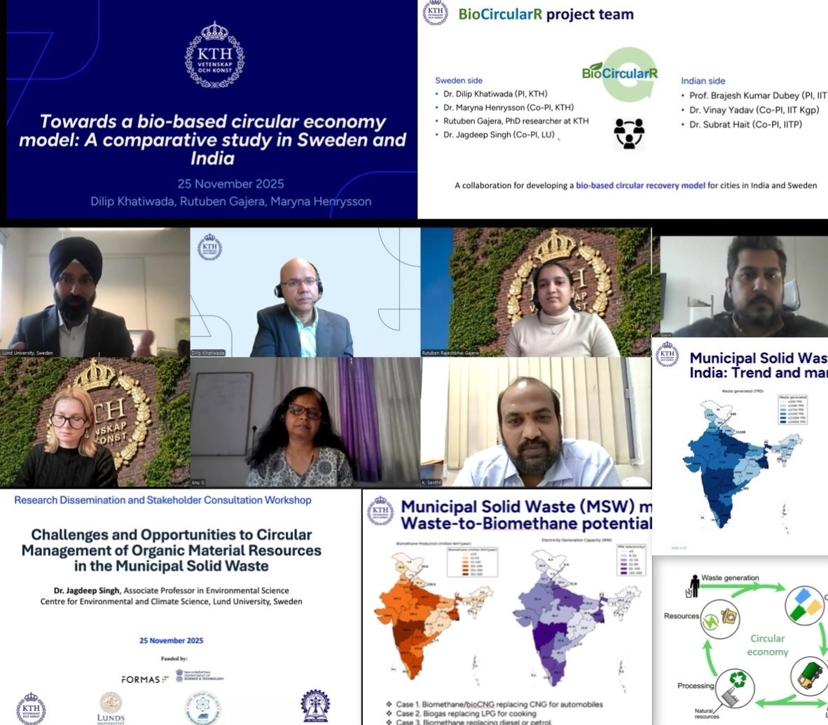 A screenshot of the Zoom session of the BioCircularR project's workshop in November 2025.