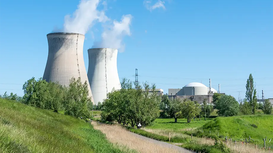Cooling towers of a nuclear reactor in Belgium
